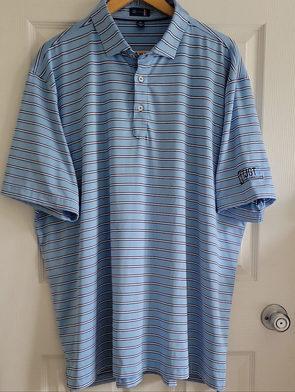 Stitch Striped Golf Polo XXL Tarheel Junior Golf Tour Drip Like New Condition